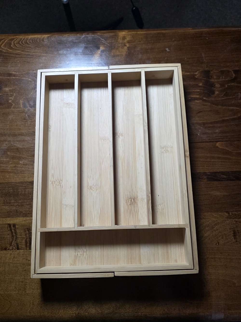 Natural Bamboo Utensil Drawer Organizer - Cream